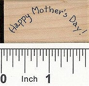 Curved Happy Mother's Day Rubber Stamp 2304C
