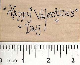 Heart Happy Valentines Day Rubber Stamp 2347G