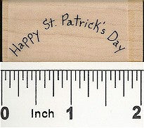 Curved Happy St. Patrick's Day Rubber Stamp 2362C