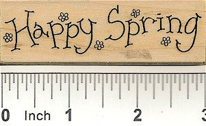 Flower Happy Spring Rubber Stamp 2373G