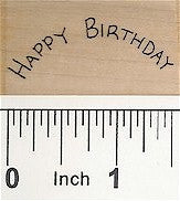 Curved Happy Birthday Rubber Stamp 2386C