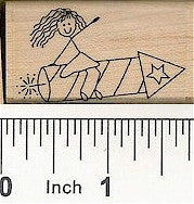 Rocket Girl Rubber Stamp 2390E