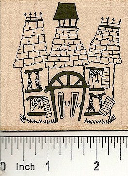 Haunted House Rubber Stamp 2403H