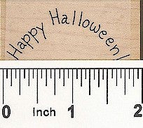 Curved Happy Halloween Rubber Stamp 2406C