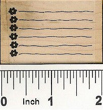 Flower Lines Memo Rubber Stamp 2440D