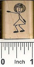 Pointing Gal 3 Rubber Stamp 2453D