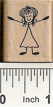 Arms Out Gal Rubber Stamp 2456D