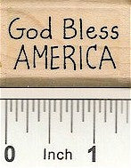 God Bless America Rubber Stamp 2464D