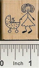 Baby in Buggy Rubber Stamp 2474D