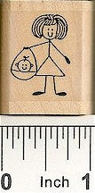Baby in Carrier Rubber Stamp 2476D