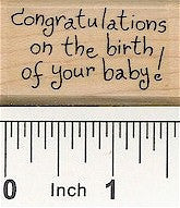 Congrats On Birth Rubber Stamp 2477D