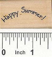 Curved Happy Summer Rubber Stamp 2486C