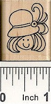 Single Hat Lady Rubber Stamp 2506D