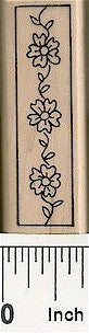 Vert. Flower Vine Rubber Stamp 2507D