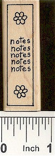 Vert. Daisy Notes Rubber Stamp 2508D