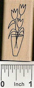 Tulip Vase Rubber Stamp 2517D