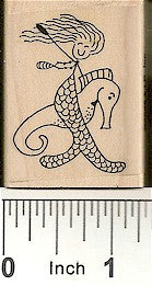 Seahorse Mermaid Small Rubber Stamp 2535D