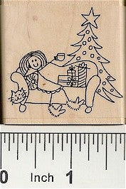 Sofa Girl Rubber Stamp 2551F
