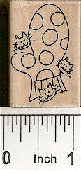 Mitten / 3 Cats Rubber Stamp 2553E