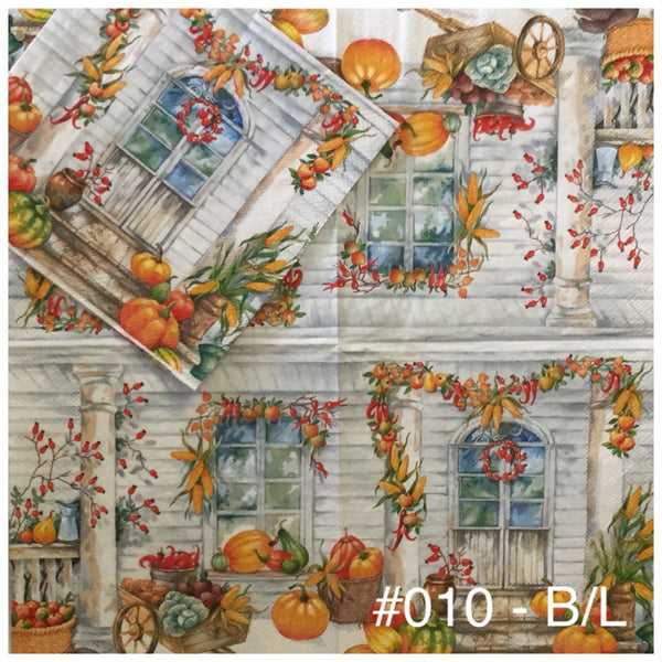 AT-010 Fall Front Door Napkin for Decoupage