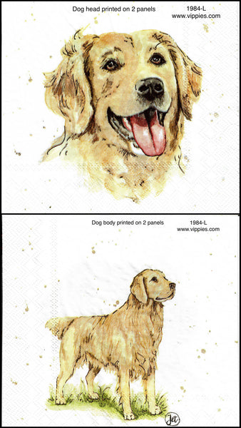 ANIM-1984 Golden Retriever Napkin for Decoupage