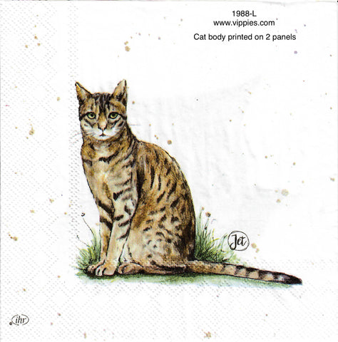 ANIM-1988 Cat Head and Cat Napkin for Decoupage