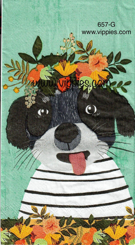 ANIM-657 Spring Puppy Guest Napkin for Decoupage