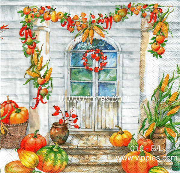 AT-010 Fall Front Door Napkin for Decoupage