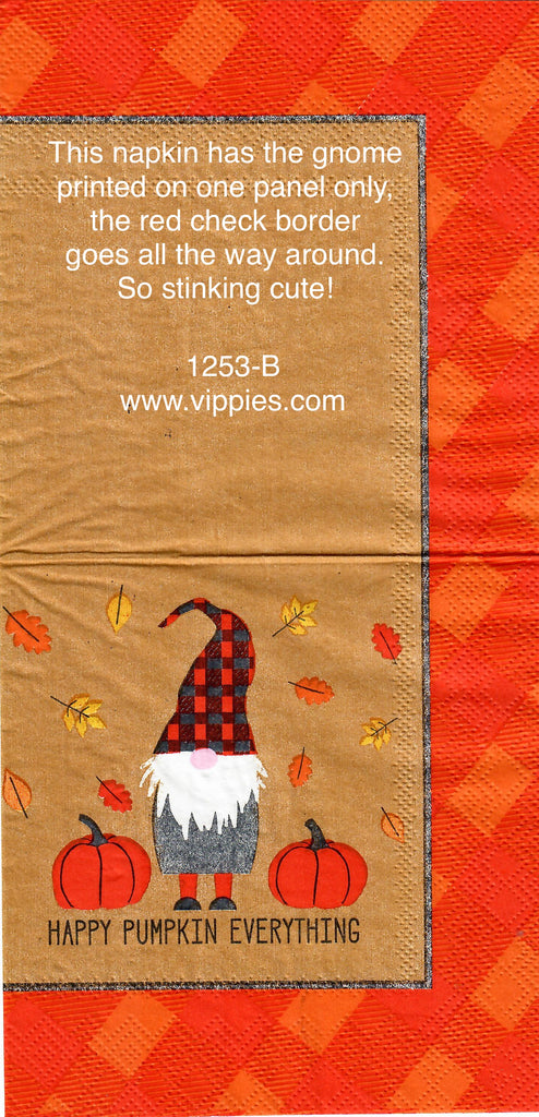 AT-1253 Happy Pumpkin Gnomes Napkin for Decoupage