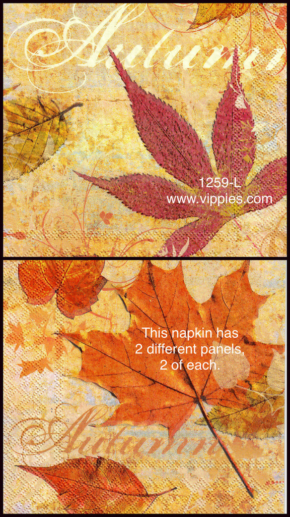 AT-1259 Large Leaves Autumn Napkin for Decoupage