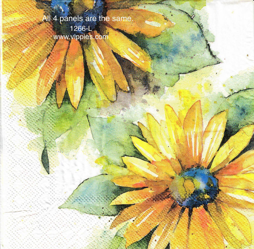 AT-1266 Large Watercolor Sunflowers Napkin for Decoupage