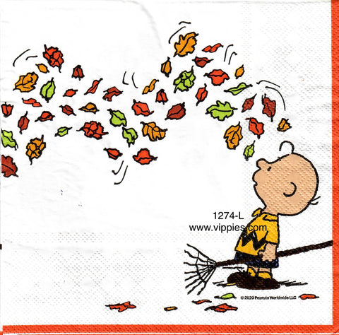 AT-1274 Charlie Brown Leaves Napkin for Decoupage