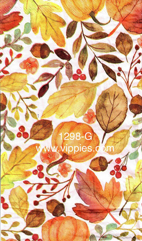 AT-1298 Pumpkin Leaves Acorn Guest Napkin for Decoupage