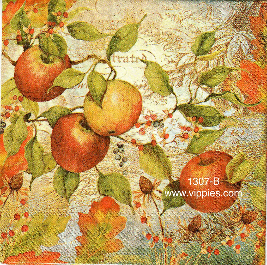 AT-1307 Golden Apples Berries Napkin for Decoupage