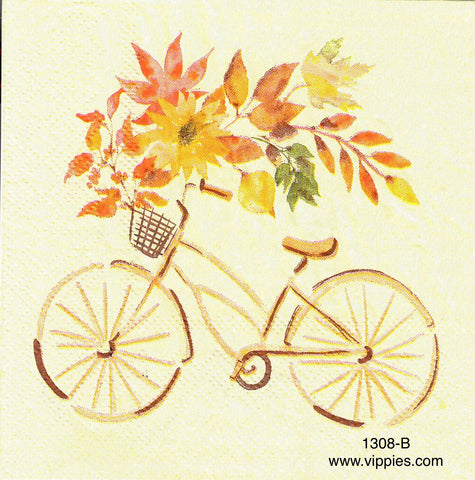 AT-1308 Autumn Bike Napkin for Decoupage