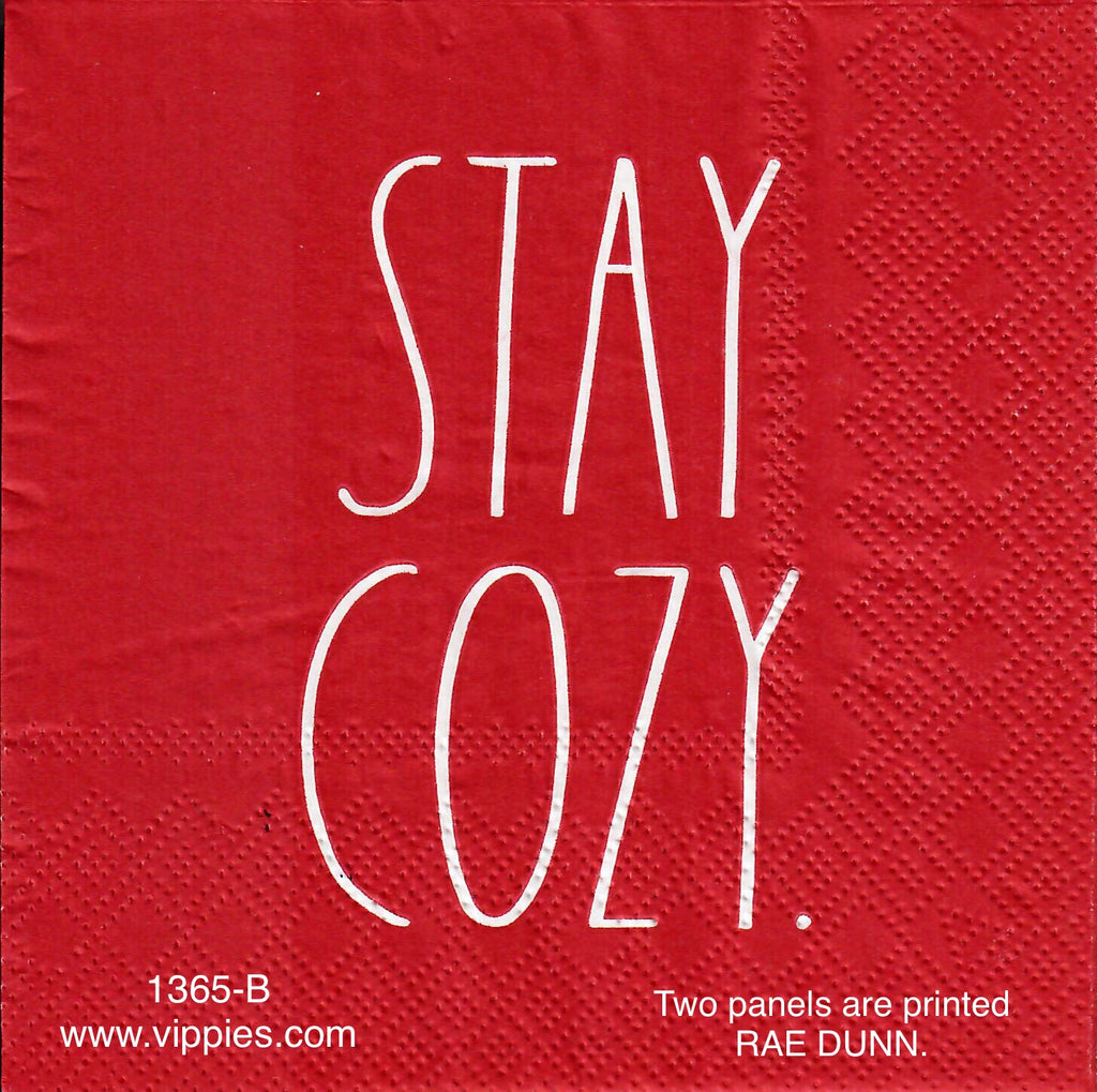 AT-1365 Rae Dunn Stay Cozy Napkin for Decoupage