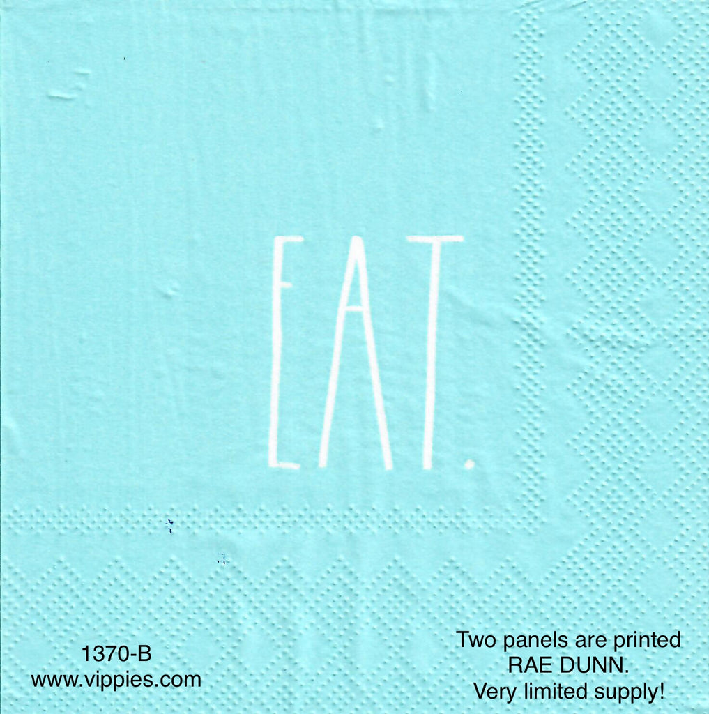AT-1370 Rae Dunn Turquoise Eat Napkin for Decoupage