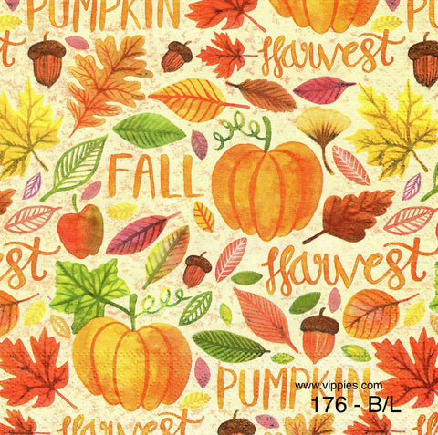 AT-176 Fall Harvest Words Napkin for Decoupage