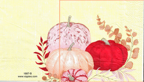 AT-1887 Rosy Hue Pumpkins Napkin for Decoupage