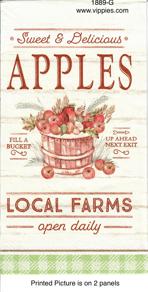 AT-1889 Apples Local Farms Guest Napkin for Decoupage