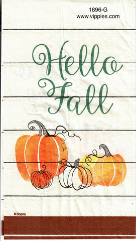 AT-1896 Hello Fall Pumpkins Guest Napkin for Decoupage