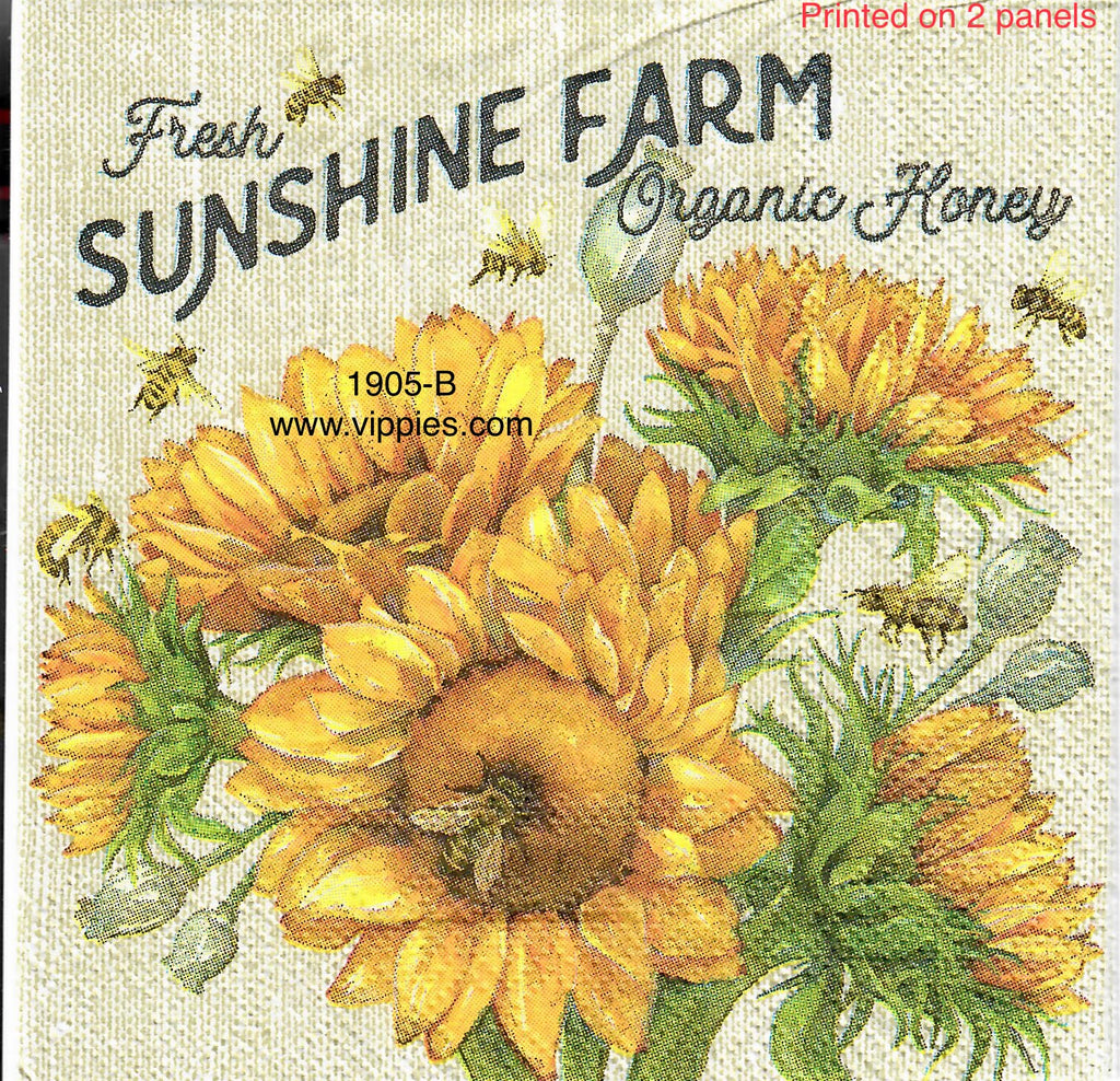 AT-1905 Sunshine Farm Honey Napkin for Decoupage