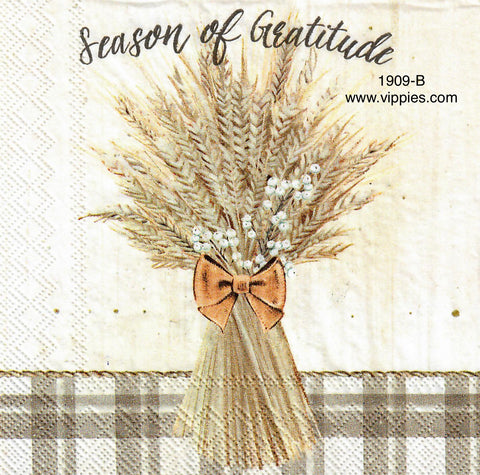 AT-1909 Season of Gratitude Wheat Napkin for Decoupage