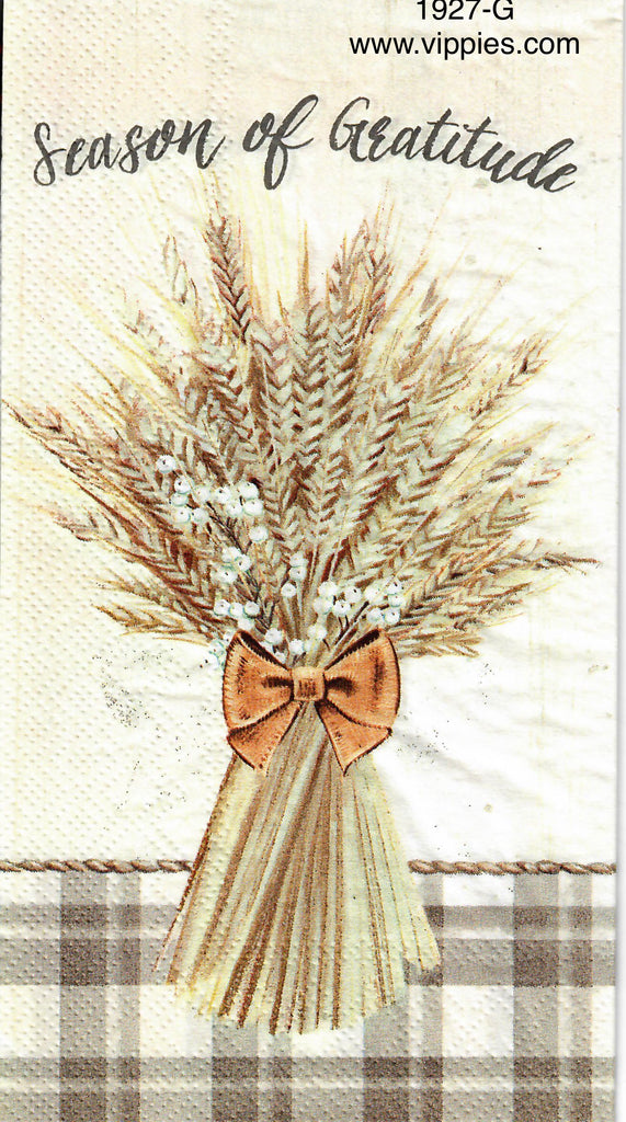 AT-1927 Season of Gratitude Wreath Guest Napkin for Decoupage