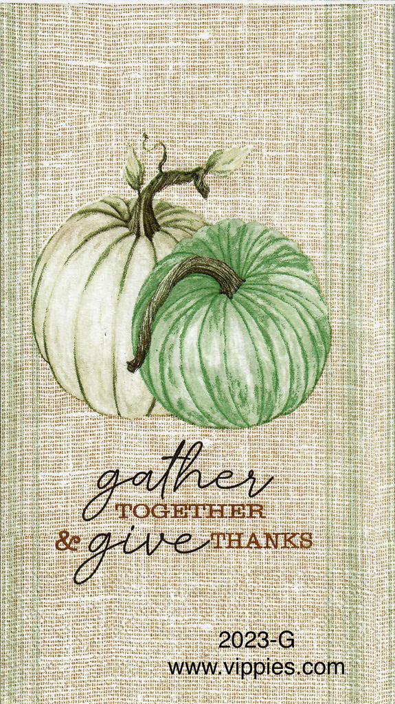 AT-2023-G Gather Give Thanks Pumpkins Guest Napkin for Decoupage
