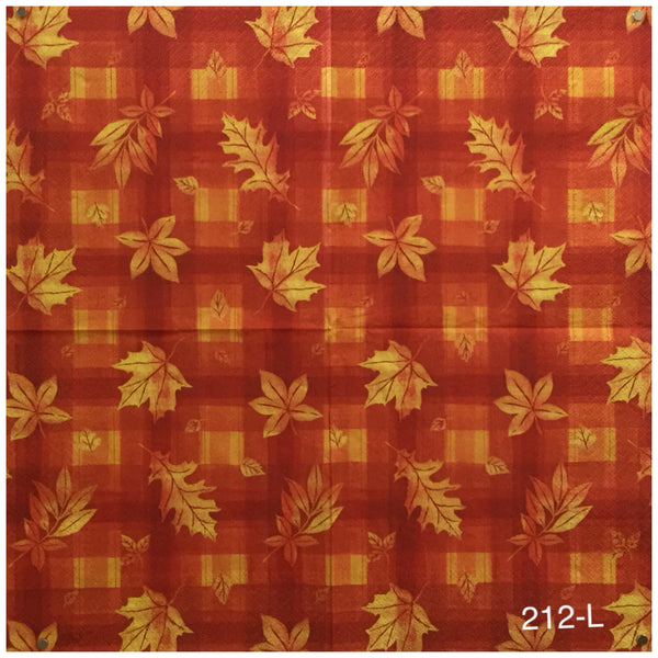 AT-212 Leaves Plaid Napkin for Decoupage