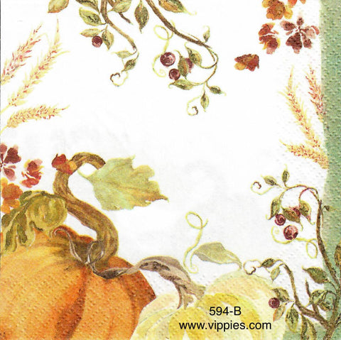 AT-594 Pumpkin Corner Napkin for Decoupage