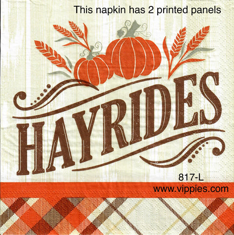 AT-817 Hayrides Napkin for Decoupage