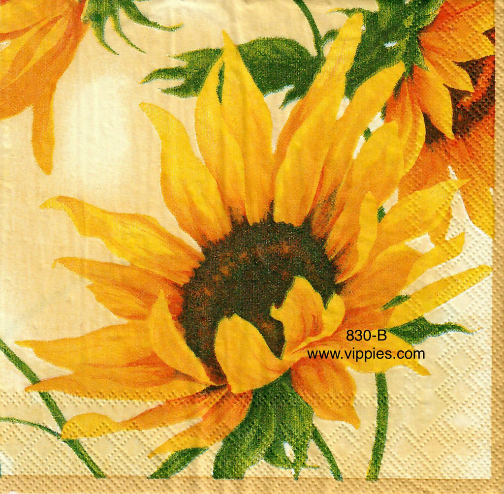 AT-830 Large Yellow Sunflowers Napkin for Decoupage