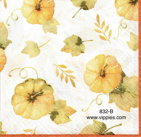 AT-832 Watercolor Pumpkins Napkin for Decoupage